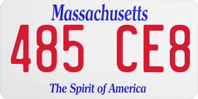 MA license plate 485CE8