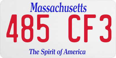 MA license plate 485CF3