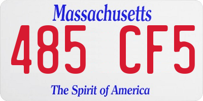MA license plate 485CF5
