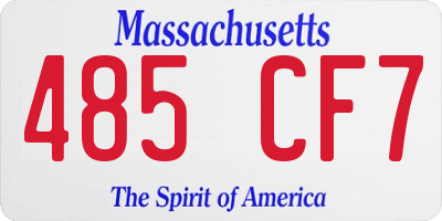 MA license plate 485CF7