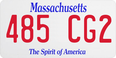 MA license plate 485CG2