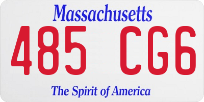 MA license plate 485CG6