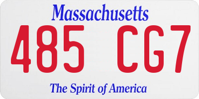 MA license plate 485CG7