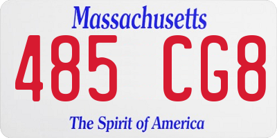 MA license plate 485CG8