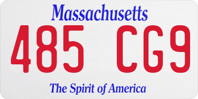MA license plate 485CG9