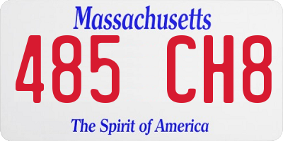 MA license plate 485CH8