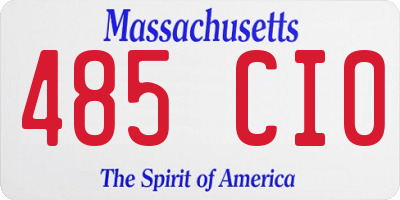 MA license plate 485CI0