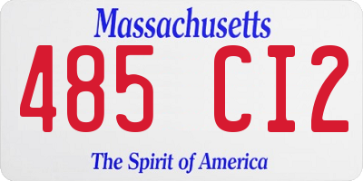 MA license plate 485CI2