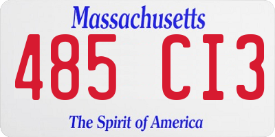 MA license plate 485CI3