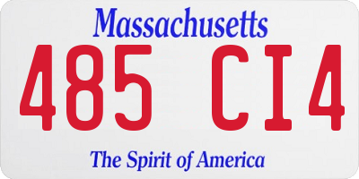 MA license plate 485CI4