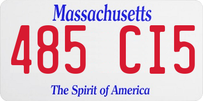 MA license plate 485CI5