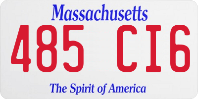 MA license plate 485CI6