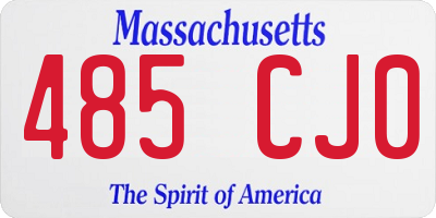 MA license plate 485CJ0