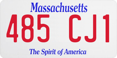 MA license plate 485CJ1