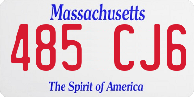 MA license plate 485CJ6