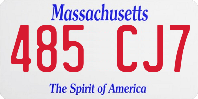 MA license plate 485CJ7