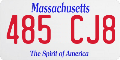 MA license plate 485CJ8