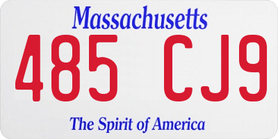 MA license plate 485CJ9