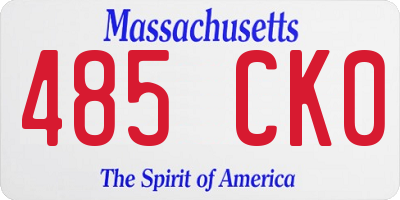 MA license plate 485CK0