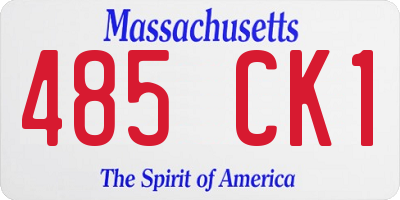 MA license plate 485CK1