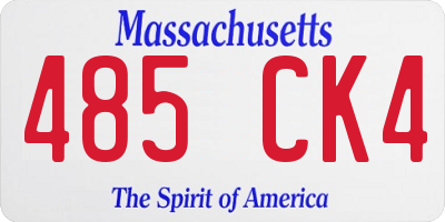 MA license plate 485CK4