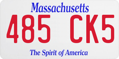 MA license plate 485CK5