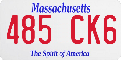 MA license plate 485CK6