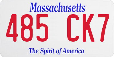 MA license plate 485CK7