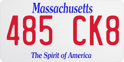 MA license plate 485CK8