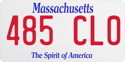 MA license plate 485CL0