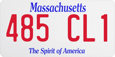 MA license plate 485CL1