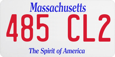 MA license plate 485CL2