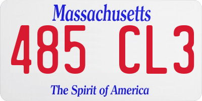 MA license plate 485CL3