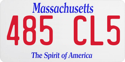 MA license plate 485CL5