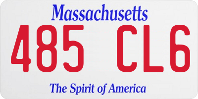 MA license plate 485CL6