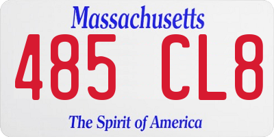 MA license plate 485CL8