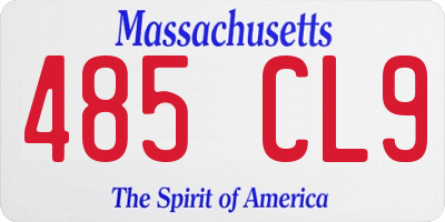 MA license plate 485CL9
