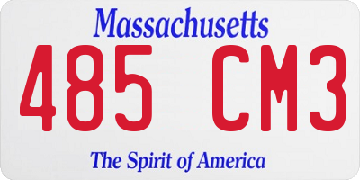 MA license plate 485CM3