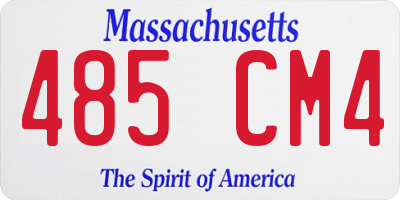 MA license plate 485CM4