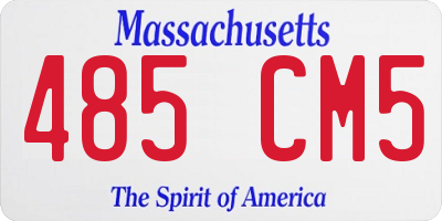 MA license plate 485CM5