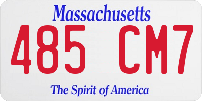 MA license plate 485CM7
