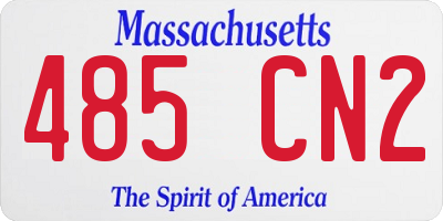 MA license plate 485CN2