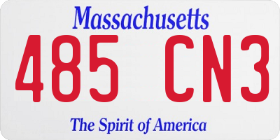 MA license plate 485CN3