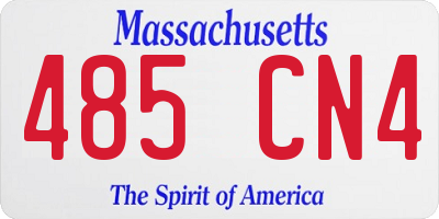 MA license plate 485CN4