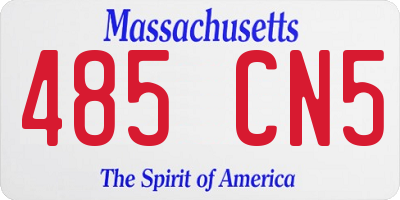 MA license plate 485CN5