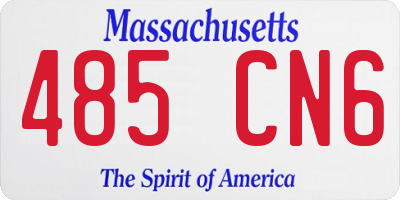 MA license plate 485CN6