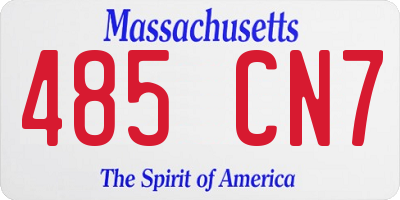MA license plate 485CN7