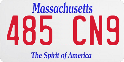 MA license plate 485CN9