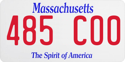 MA license plate 485CO0
