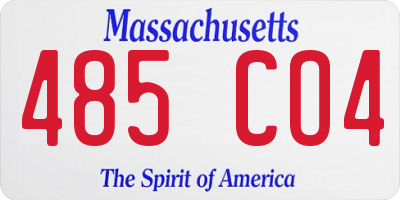 MA license plate 485CO4